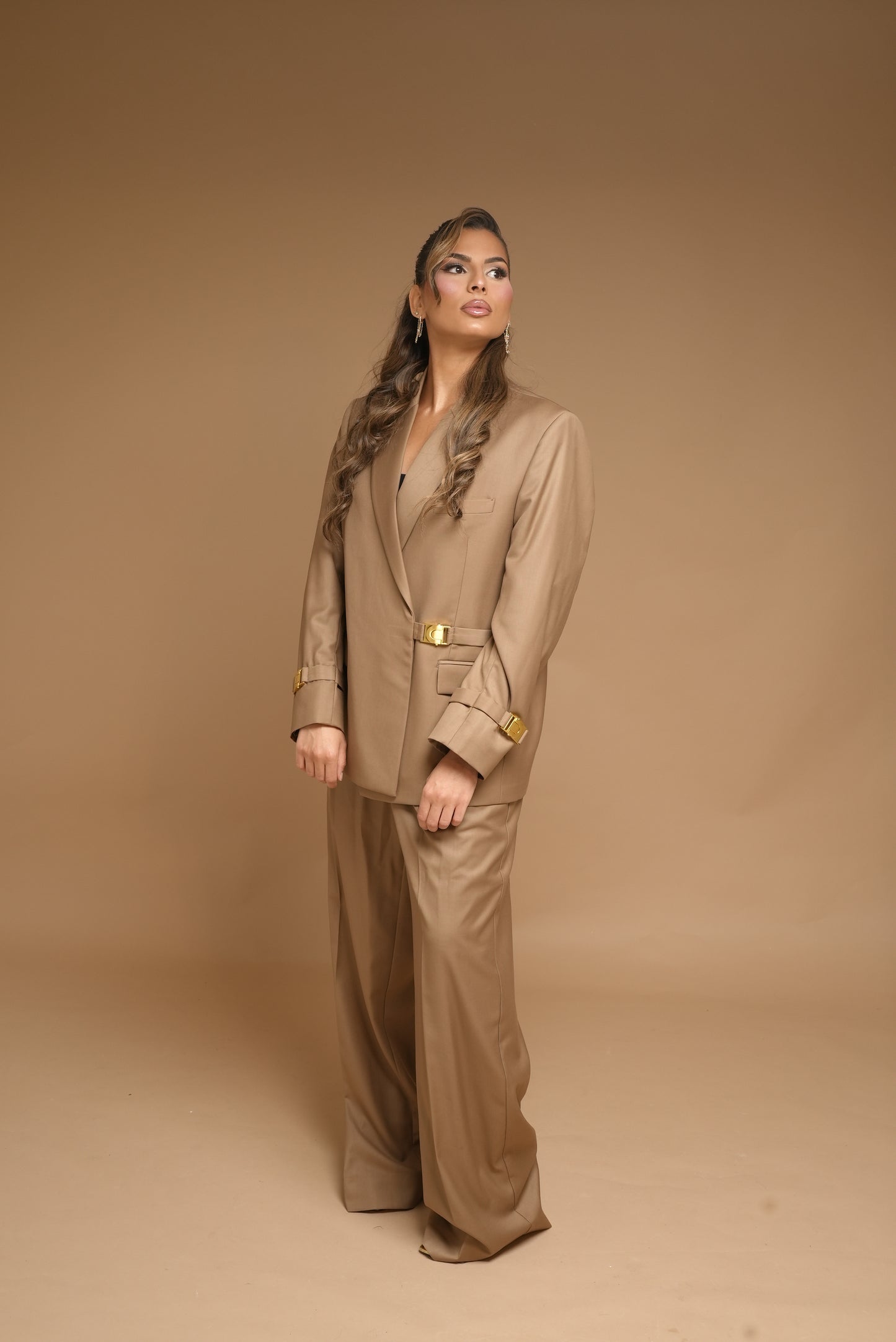 Tailleur oversize beige