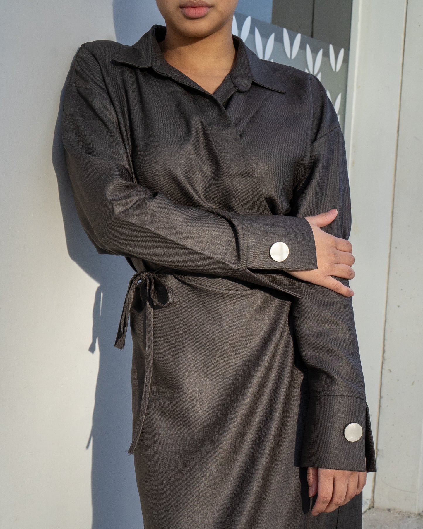 Robe Portefeuille Gris anthracite / Taupe