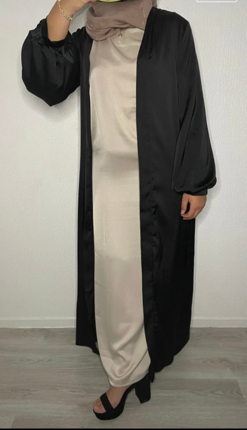 Kimono noir satin