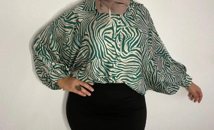 Chemisier satin vert