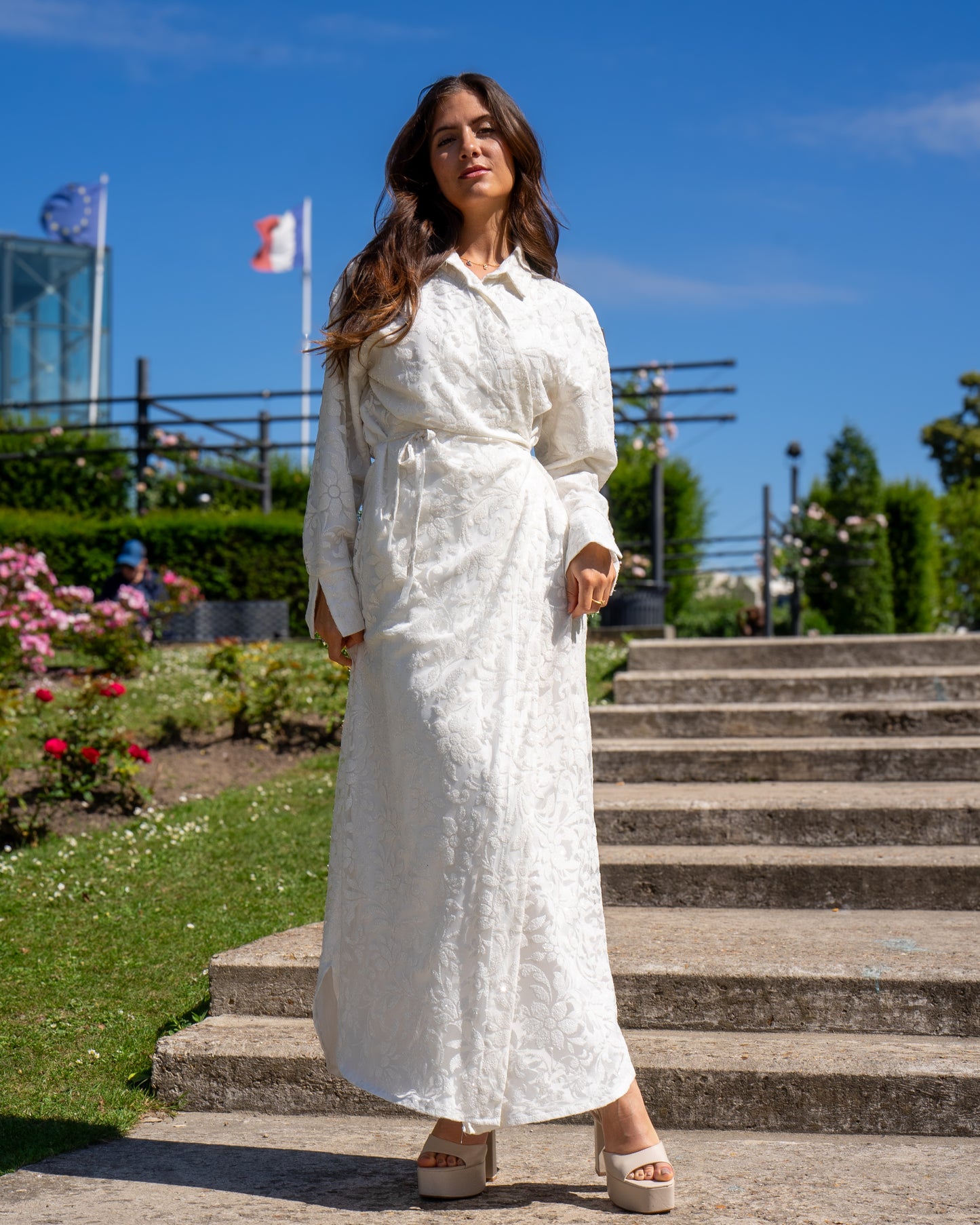 Robe a dentelle blanche