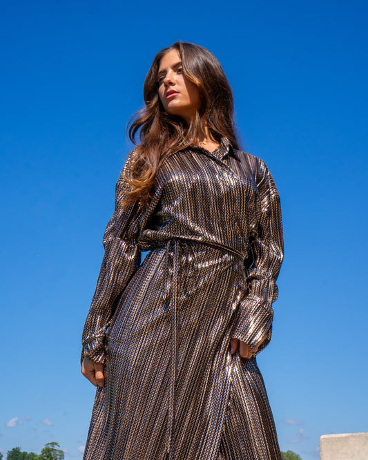 Robe porte feuille plissée