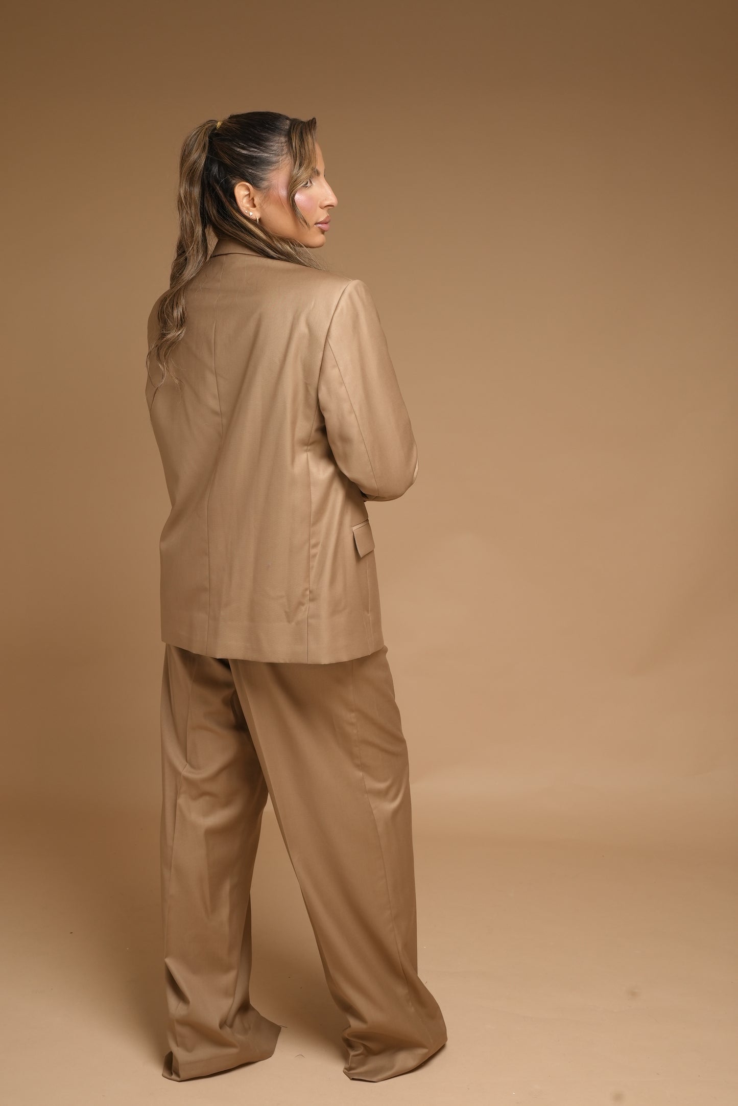 Tailleur oversize beige