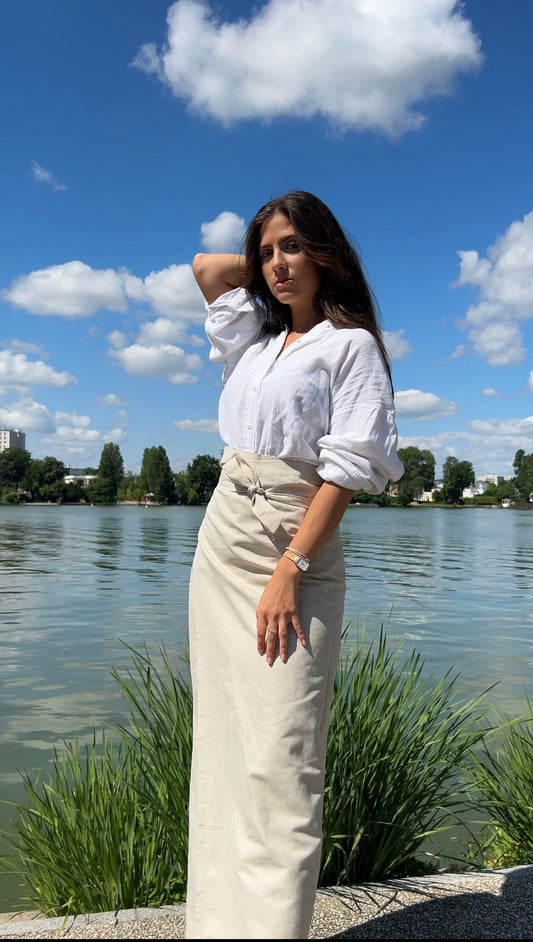 Jupe PorteFeuille Beige